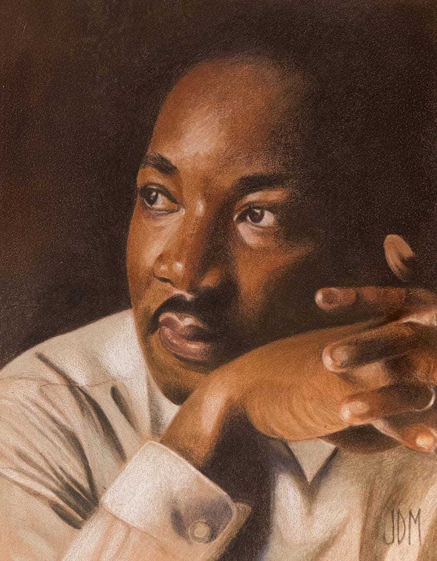 “MLK, Jr.” by Cranford artist Janet DeMaio earned Best of Show and first place in Works on Paper in the non-professional division of the 60th annual New Jersey Senior Citizen Art Show.